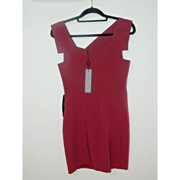 Black Halo‎ Dress Size 6 Jackie O Burgundy Stretch Sheath - Picture 6 of 11